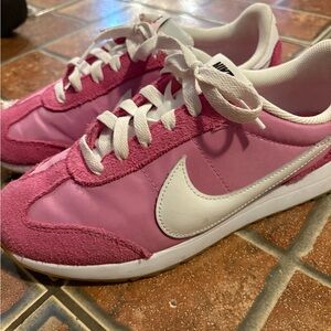 Nike Women's Pink and White Sneakers